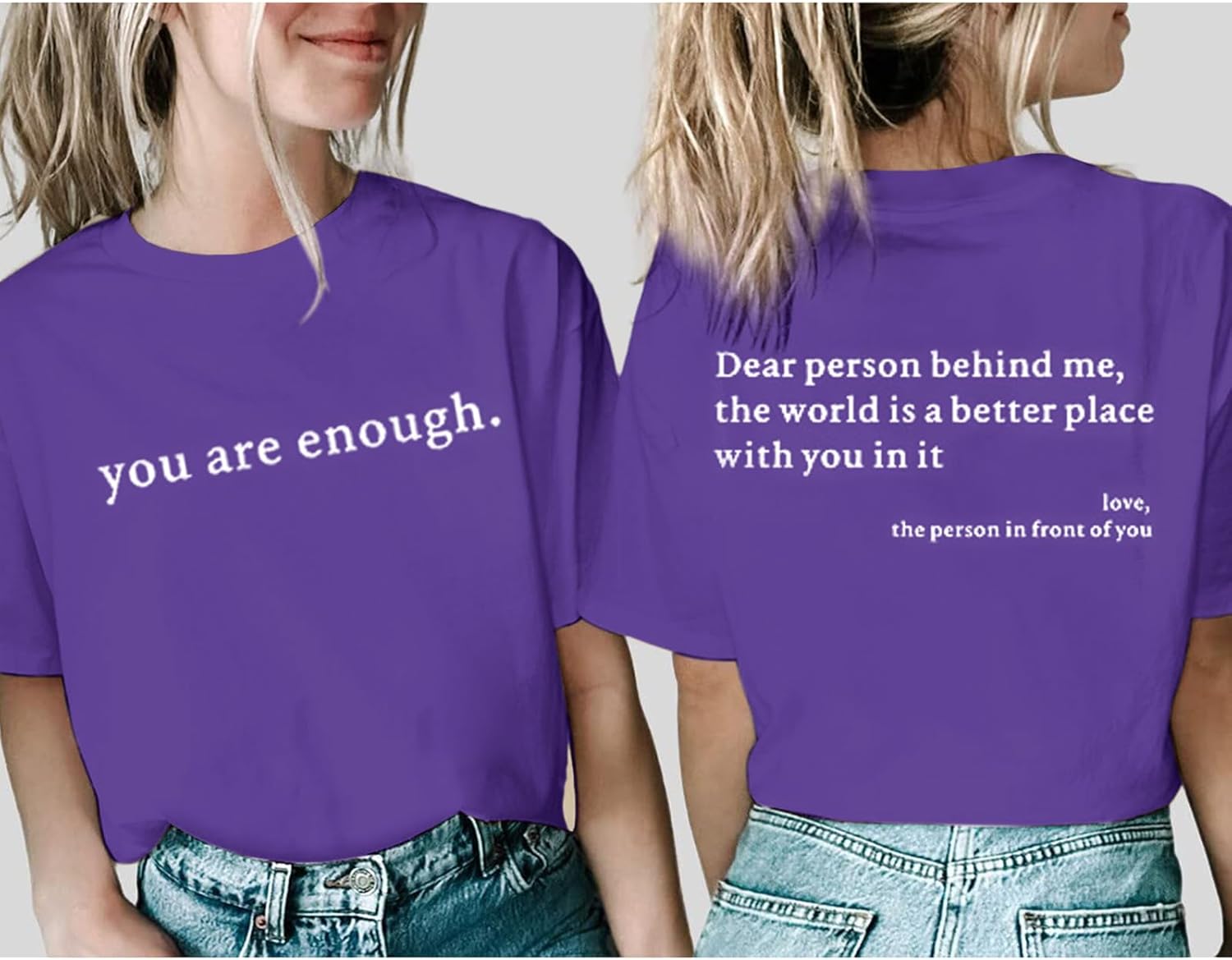 Dear Person Behind Me Shirt You are Enough Mental Health T Shirt Inspirational Shirts for Women Positive Tees Tops - Image 5