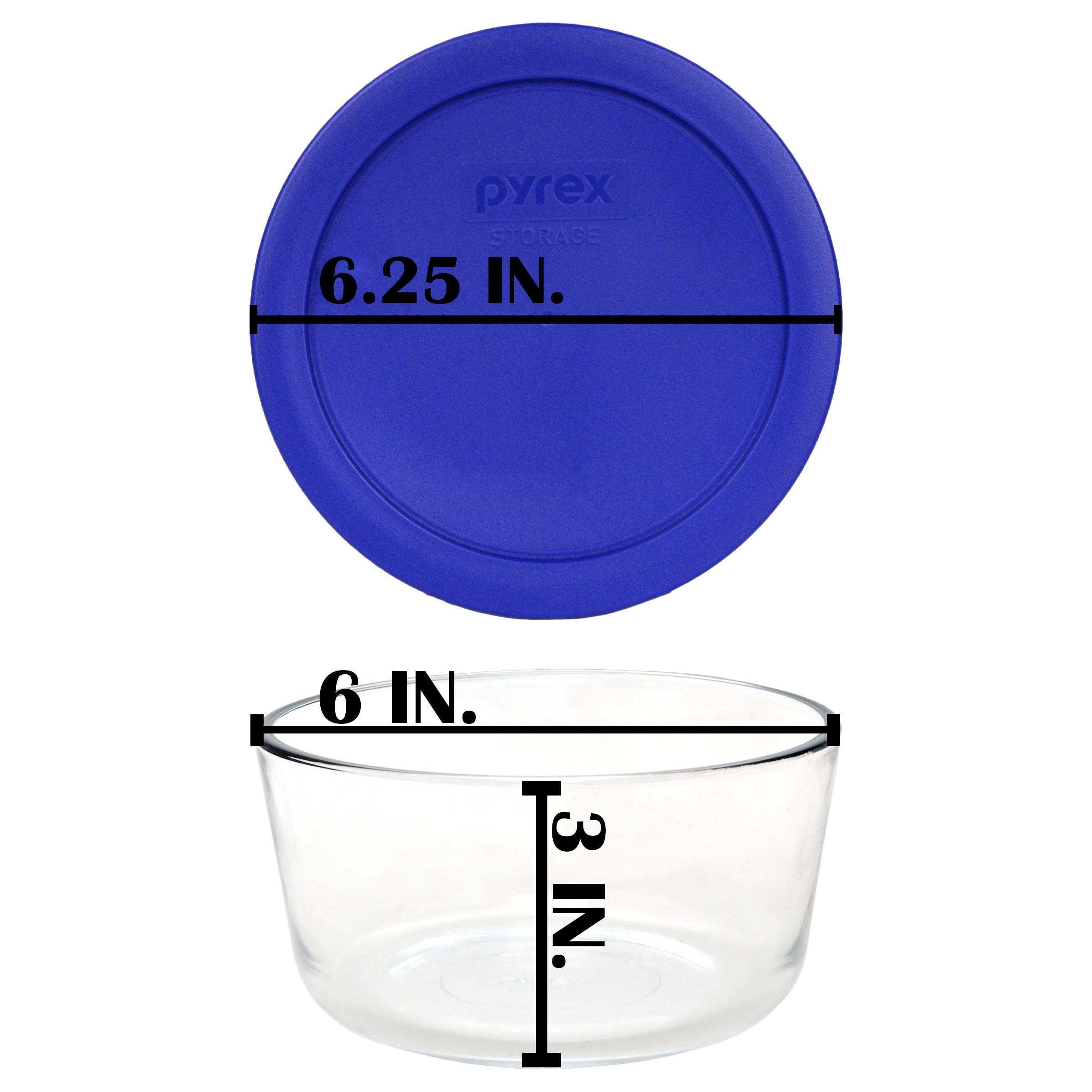 Amazon.com: Pyrex 7201 4-Cup Glass Bowls and 7201-PC Cadet Blue Lids (4-Pack)  Perfect for Meal Prep, Organization, Food Storage and so Much More - Made  in USA: Home & Kitchen