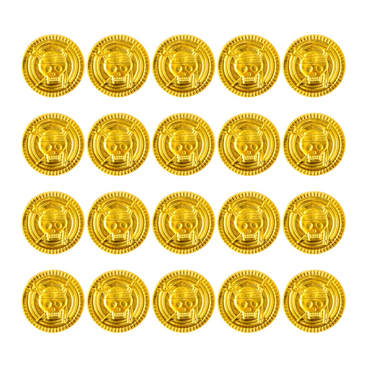 Takingup Plastic Gold | Pirate Gold Coin Halloween Plastic Treasure Hunt Game Props for Party 20Pcs