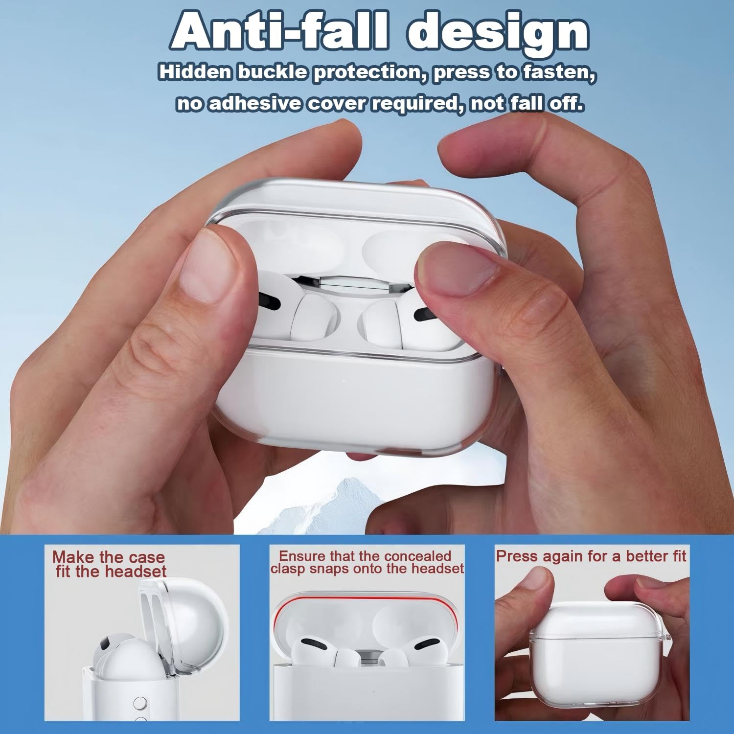 USTIYA Capa para AirPods Pro 3ª geração 2025 Case protetora transparente Capinha chaveiro proteção sem fio Cover de carregamento (claro) USTIYA Capa para AirPods Pro 3ª geração 2025 Case protetora transparente Capinha chaveiro proteção sem fio Cover de carregamento (claro)