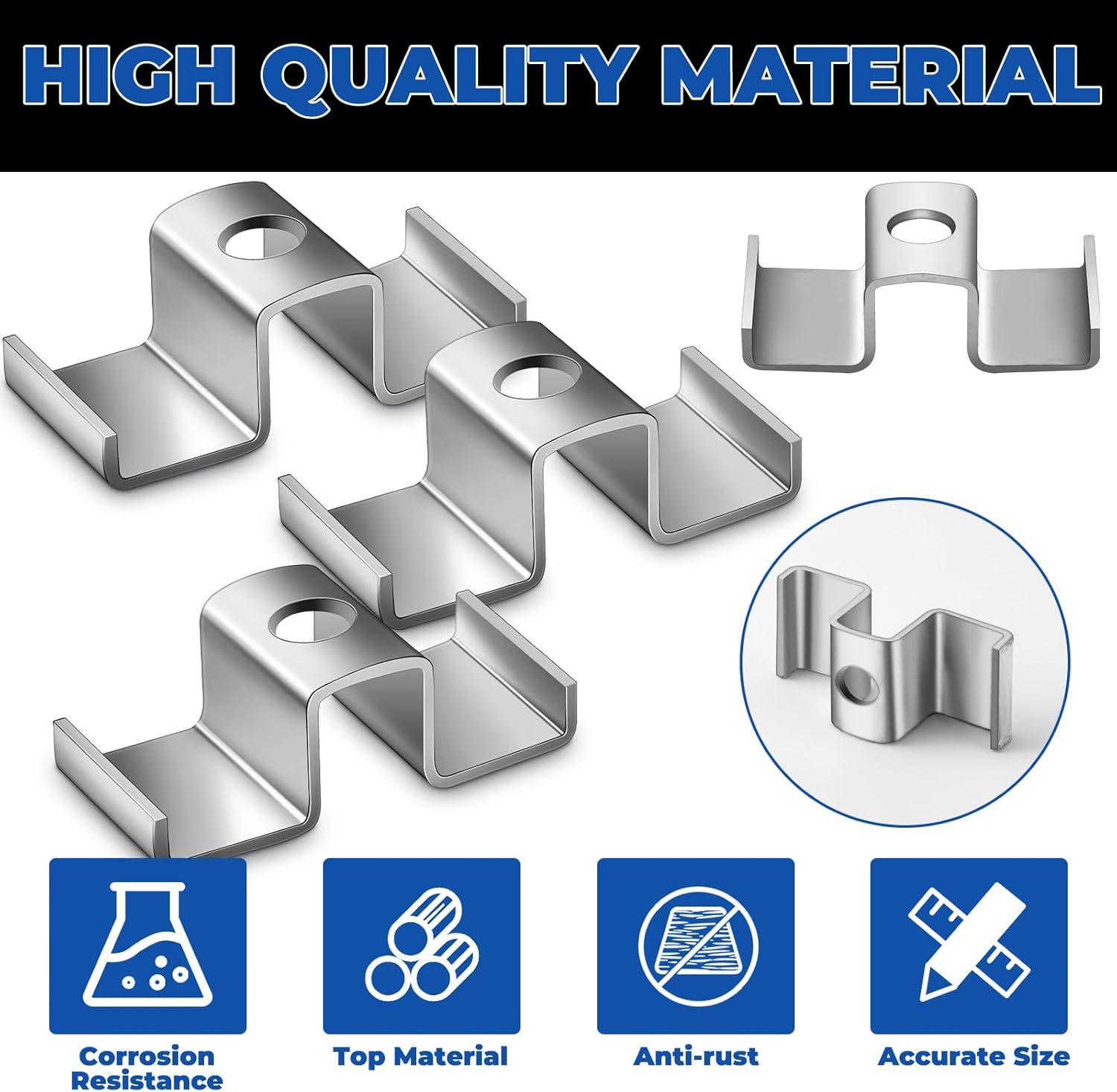 MorningRo 25 Pcs Grating Clip Saddle Clip Galvanized Carbon Steel for Screw Size 1/4 Inch for Industrial Flooring Drainage Systems Mezzanines Walkways Stair Treads