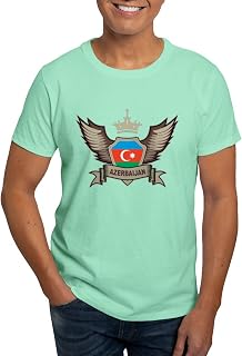 Azerbaijan Emblem Dark T Shirt Men's 100% Cotton, Classic Graphic White T-Shirt