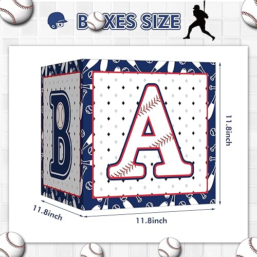 Miniatura 5 de Maitys 4 cajas de bebé con letras para decoración de ducha, bloques de baby shower, caja de globos, suministros de fiesta temática para niños y