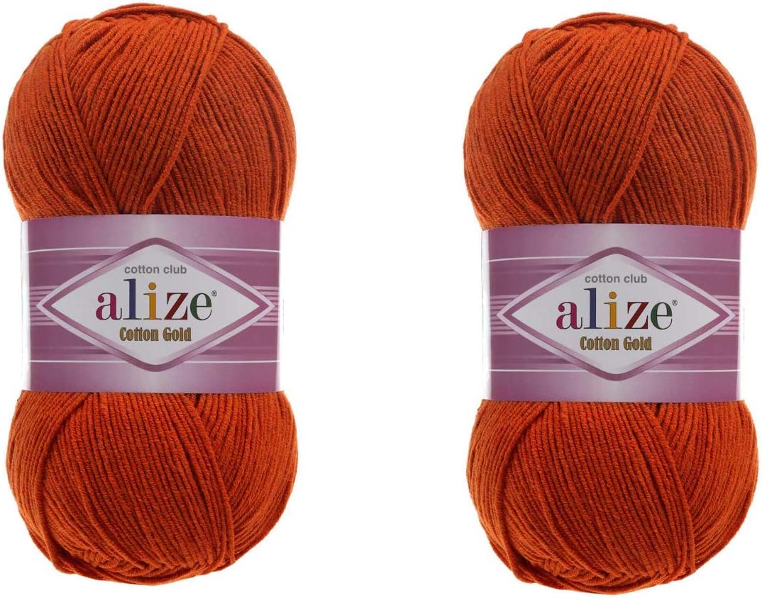 Alize Cotton Gold Yarn 55% Cotton 45% Acrylic Yarn Crochet Hand Knitting Art Lot of 2 Skeins 200gr 722yds (62-Light Cream) image 5