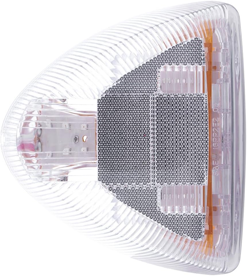 United Pacific 38553P2 31 LED Turn Signal Light for 1987-2007 Peterbilt 379/378/357, OE Style, 12V DC, DOT/SAE - Amber LED/Clear Lens – Pack of 2