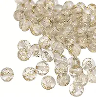 200 peças de contas redondas de estrela dourada transparente de 8 mm para fazer joias, contas de plástico com bolhas, pingentes para fazer pulseiras, colar, faça você mesmo, contas de