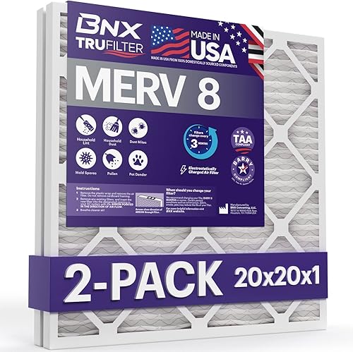 Miniatura 213 de BNX TruFilter - Filtro de aire 14 x 25 x 1 MERV 8, electrostático plisado para defensa contra polvo y mascotas, para aire acondicionado, HVAC