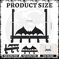 Vista 2 de Gancho en forma de murciélago para colgar sobre la puerta, decoración de pared gótica de Halloween, toallero, estante de decoración para puerta