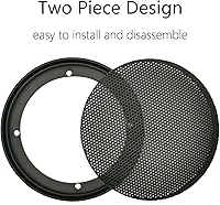 Vista 6 de Cubiertas para parrilla de altavoz de 3 pulgadas, protector de subwoofer para altavoz de automóvil, marco de plástico ABS con malla metálica