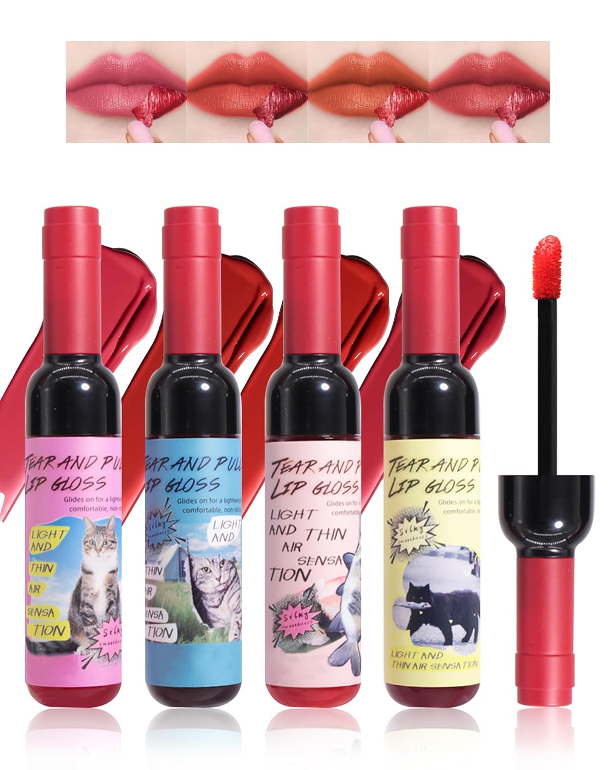 Peel Off Lip Liner Stain Set4Pcs Matte Lip Tint Tattoo