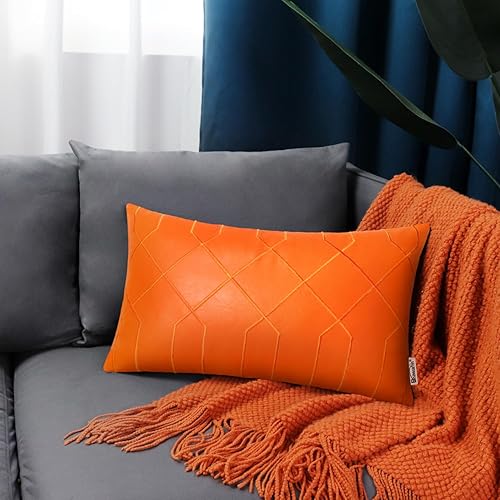 Miniatura 211 de BRAWARM Fundas de almohada de piel sintética de 18 x 18 pulgadas, fundas de almohada de cuero negro, paquete de 2, almohadas decorativas de cuero