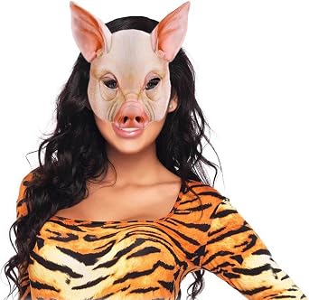 Soochat Halloween Pig Mask Pig Head Mask Half Face Pig Masks for Halloween Festival Masquerade Party Cosplay Props