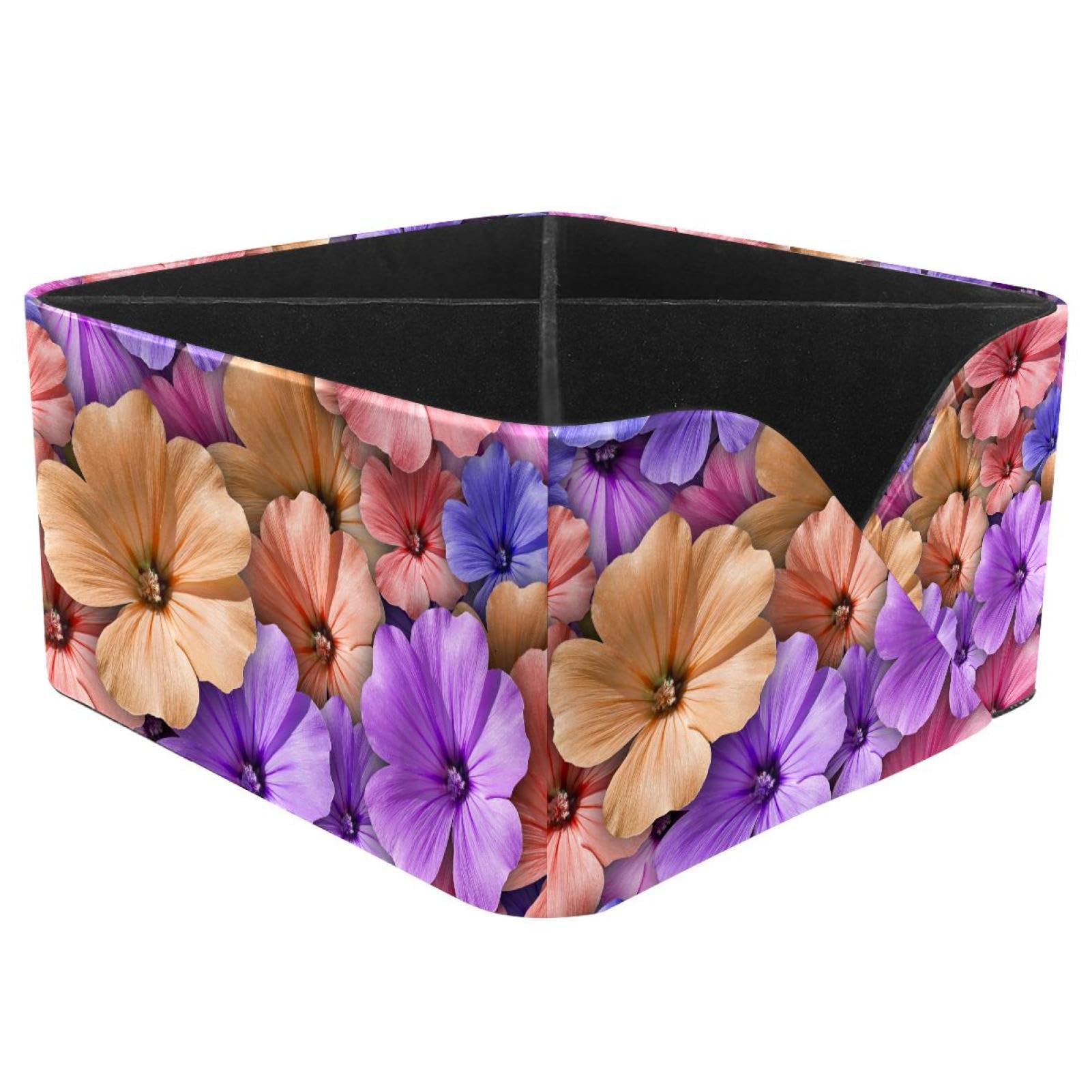KengjuTesu Colorful Geranium Flower Desktop Organizer Pen Holder, Rectangular Pencil Cup for Office, Study and Makeup Stations