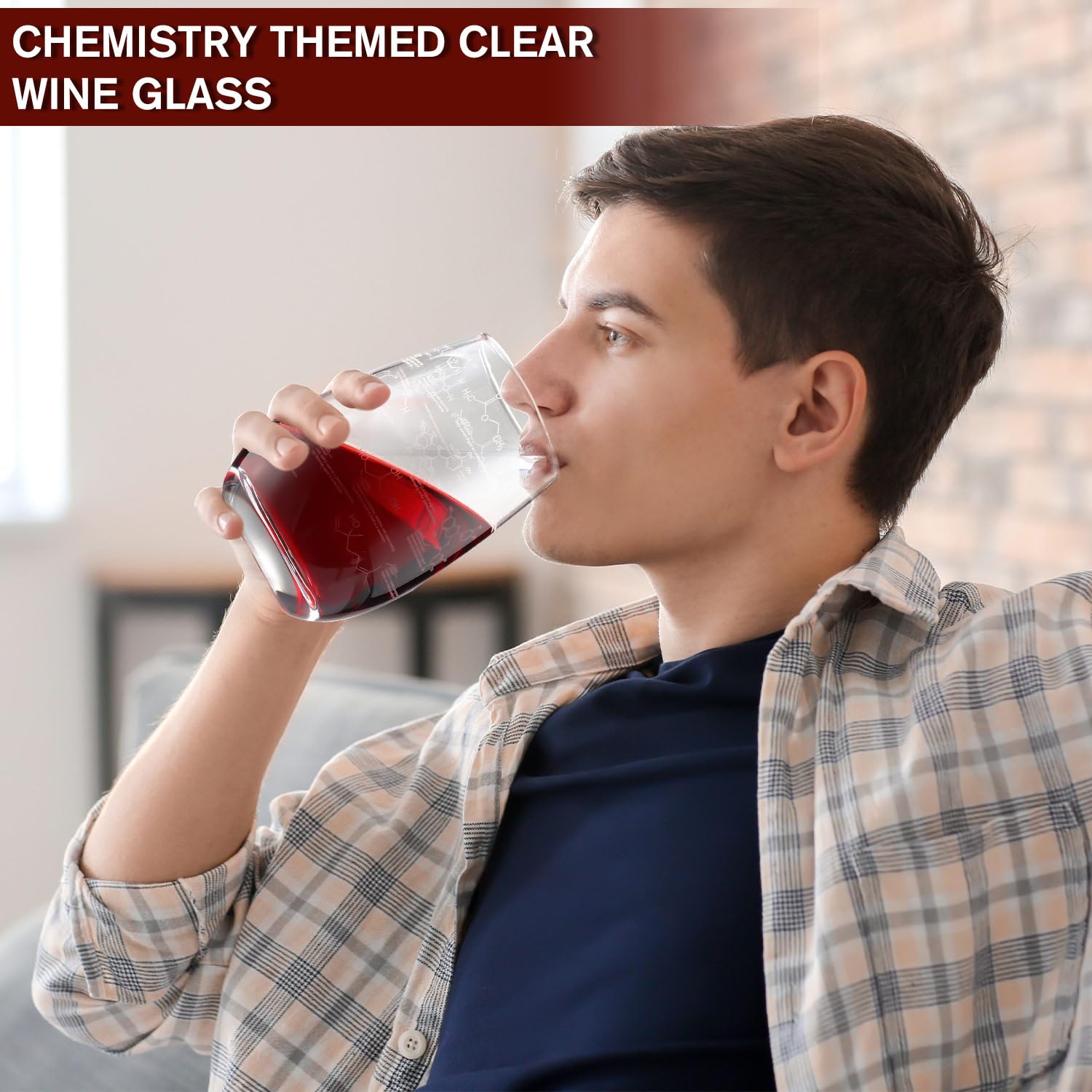 Yungyan Weinglas ohne Stiel, transparent, 425 ml, wissenschaftliche Geschenke für Erwachsene, Lehrer, Wertschätzungsgeschenk, Chemiebecher, Glaswaren mit Molekülen für Kaffee, Tee, heiße und kalte