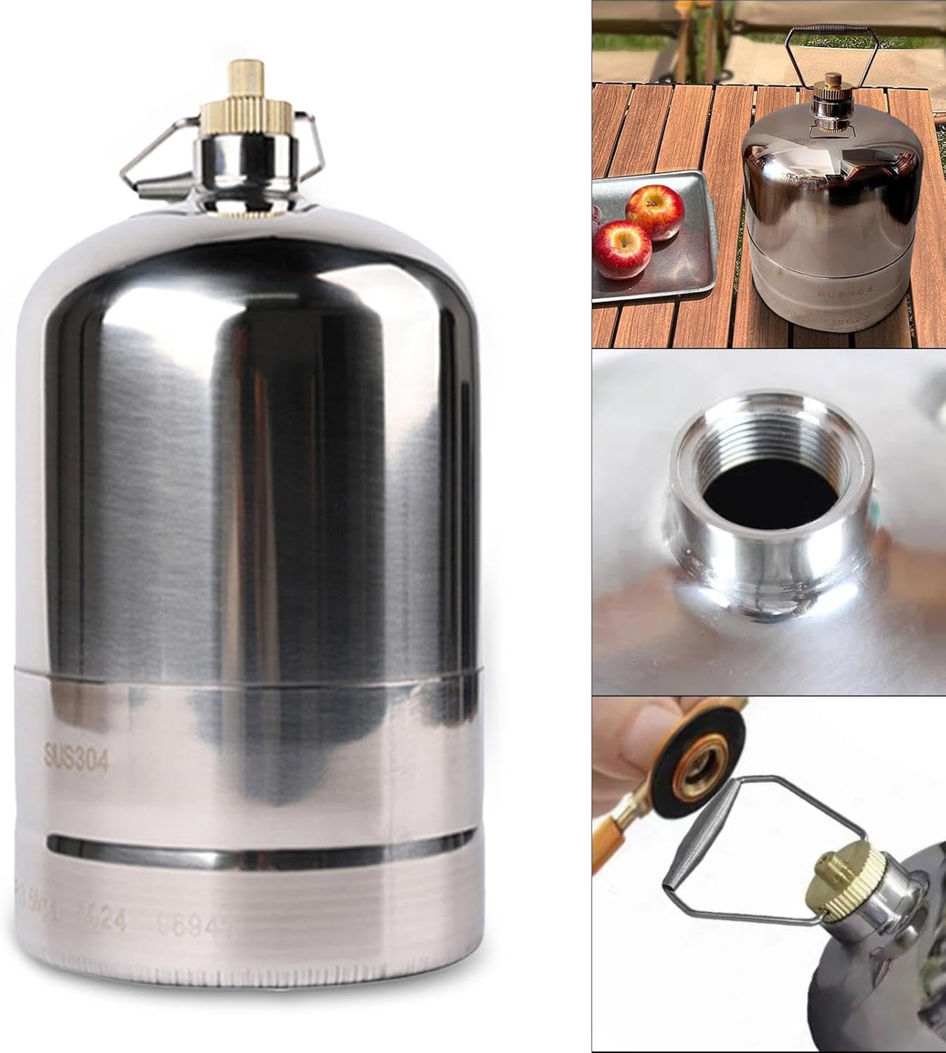 Gas Canister Gas Tank Cylinder Empty Refillable Camping Gas Tank for Outdoor, Backpacking Gas Picnics Hiking