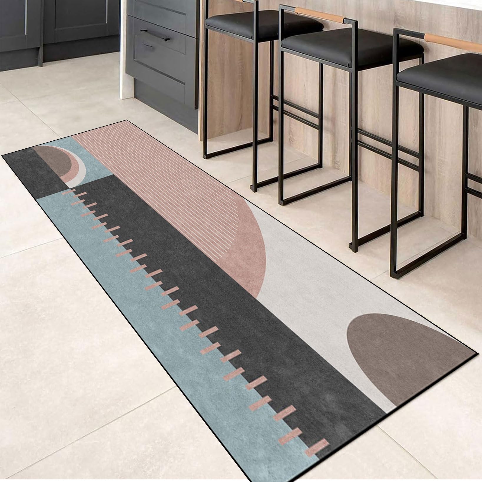 3D Gang Tapijt 60x200cm Onderhoudsvriendelijk​ Decoratieve Moderne Vloermat Grootte aanpasbaar voor slaapkamer, kamer, woonkamer, binnen, D