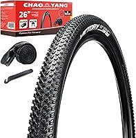 ChaoYang 26x1.95 Mountain Bike Tire Kit - Dual Compound 2C-MTB Tires with Puncture Protection & Butyl Inner Tubes