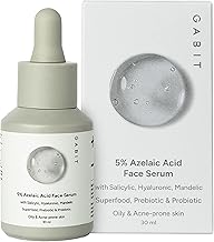Gabit 5% Azelaic Acid Face Serum For Acne,Blackheads,Open Pores & Spots|Salicylic (1%),Hyaluronic,Green Tea,Prebiotic,Probiotic|For Oily,Acne Prone Skin|Oil & Fragrance free|For Women & Men,30 ml