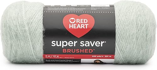 Red Heart - Ovillo cepillado Super Saver de color verde azulado pasta, paquete de 3 unidades de 5 onzas, acrílico, mediano número 4 (lana peinada),