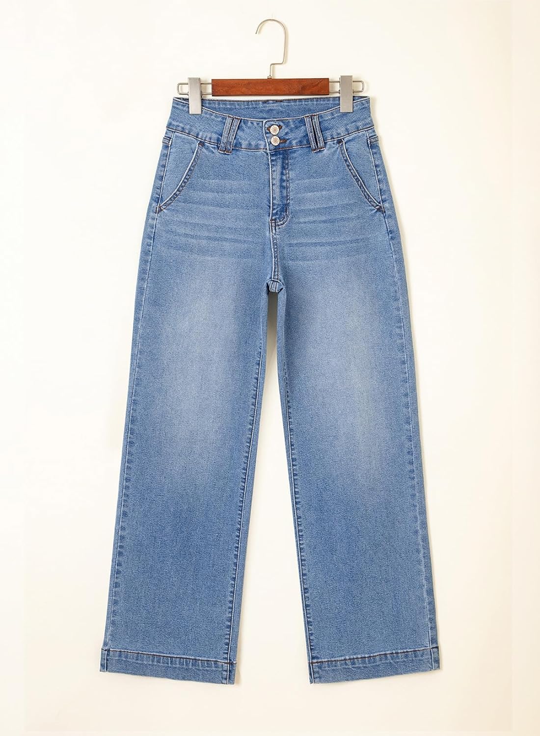 Astylish Jeans for Women Wide Leg High Waisted Stretchy Straight Leg Jean Baggy Trendy 2025 Denim Pants with Slanted Pockets