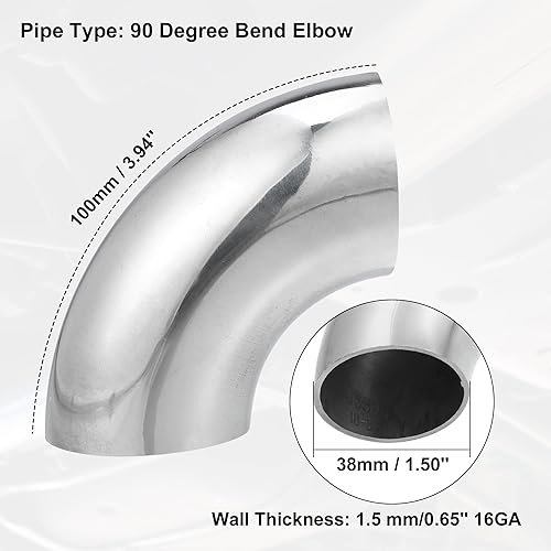 Vista 29 de X AUTOHAUX 2 unids OD 4 pulgadas 90 grados mandril curva codo SS304 tubo de acero inoxidable tubo de escape codo tubo de escape para coche sistema