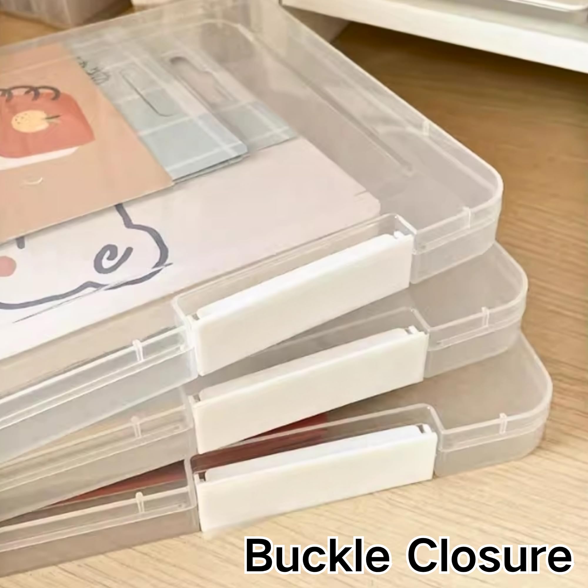 SUQ 8 Scatole per Archiviazione File, Valigetta Portatile per Progetti Formato A4, Scatole di Archiviazione con Coperchio, per Ufficio, Strumenti, Arti e Forniture per Artigianato