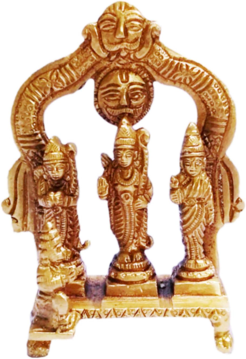 Purpledip Brass Statue Ram Darbaar: Rama, Sita, Lakshman, Hanuman (11429)
