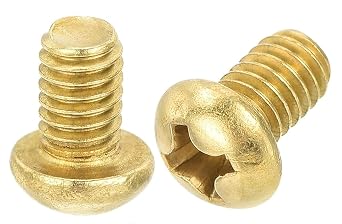 NACX M4 x 6mm Brass Machine Screws, Phillips Round Pan Head Fastener Bolt, 80PCS