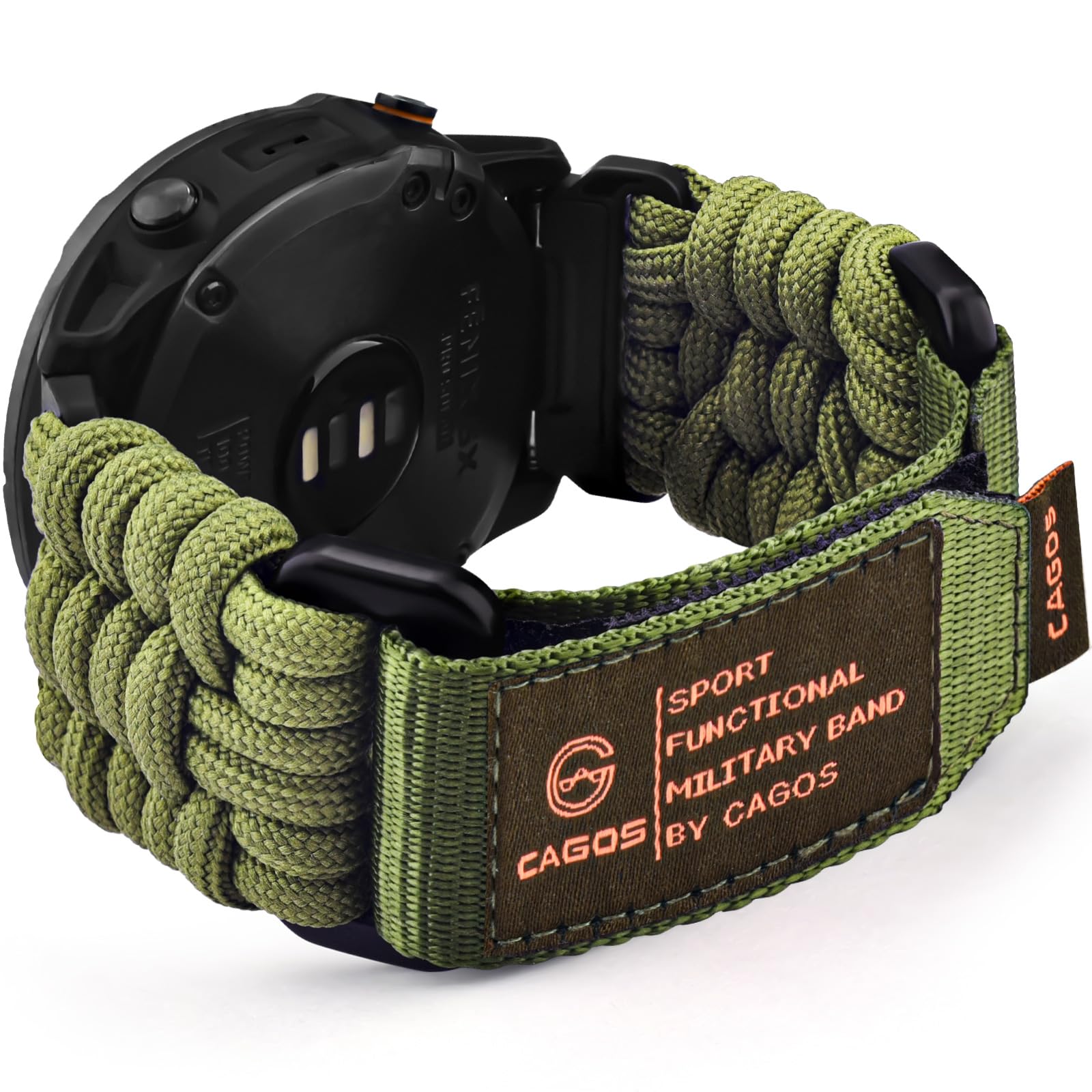 CAGOS Paracord Bands Compatible with Garmin Fenix 5X/Fenix 6X/Fenix 6X Pro Sapphire/Fenix 7X/Fenix 7X Sapphire Solar/Fenix 3/Tactix Delta Charlie, Garmin Quickfit 26 Watch Band Rugged Nylon Sport