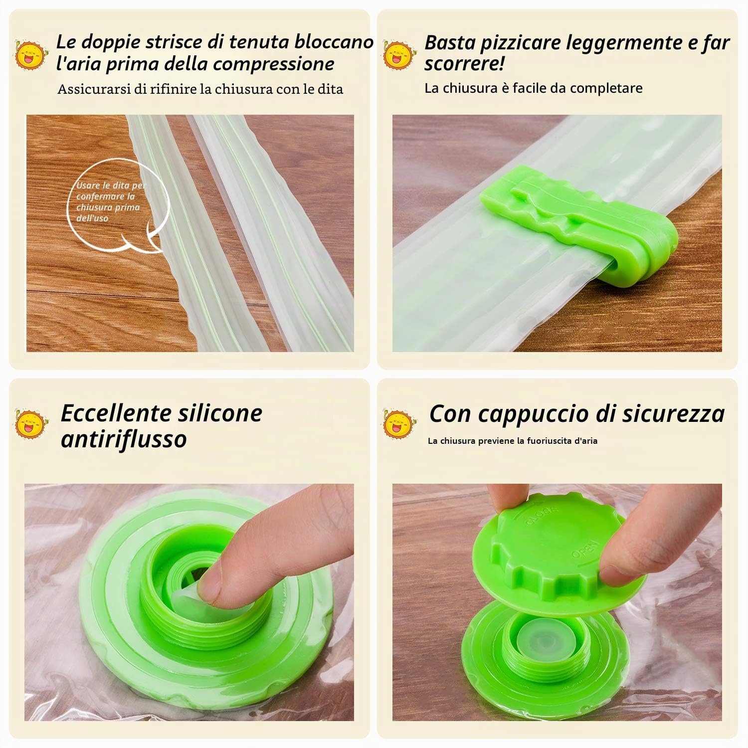 Opaza Sacchetti Sottovuoto, Jumbo [130x100 cm] Buste Sacchi Sottovuoto Salvaspazio Grandi per Vestiti, Piumoni,Abiti (4 Pezzi)
