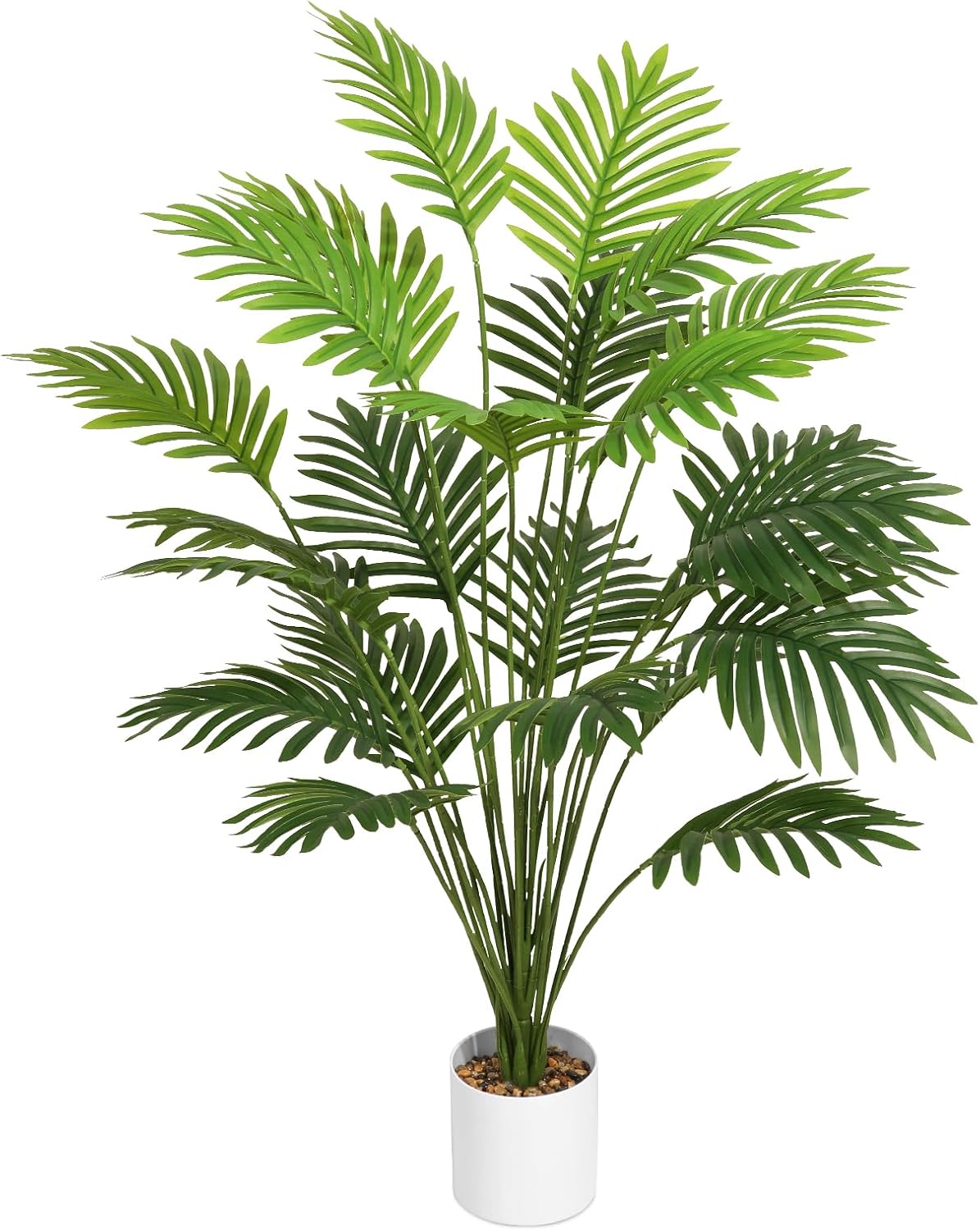 28″ Artificial Plant Areca Palm Tree Fake Palm Tree in Pot Tall Faux Plant for Outdoor Indoor Home Garden Office Decoration
