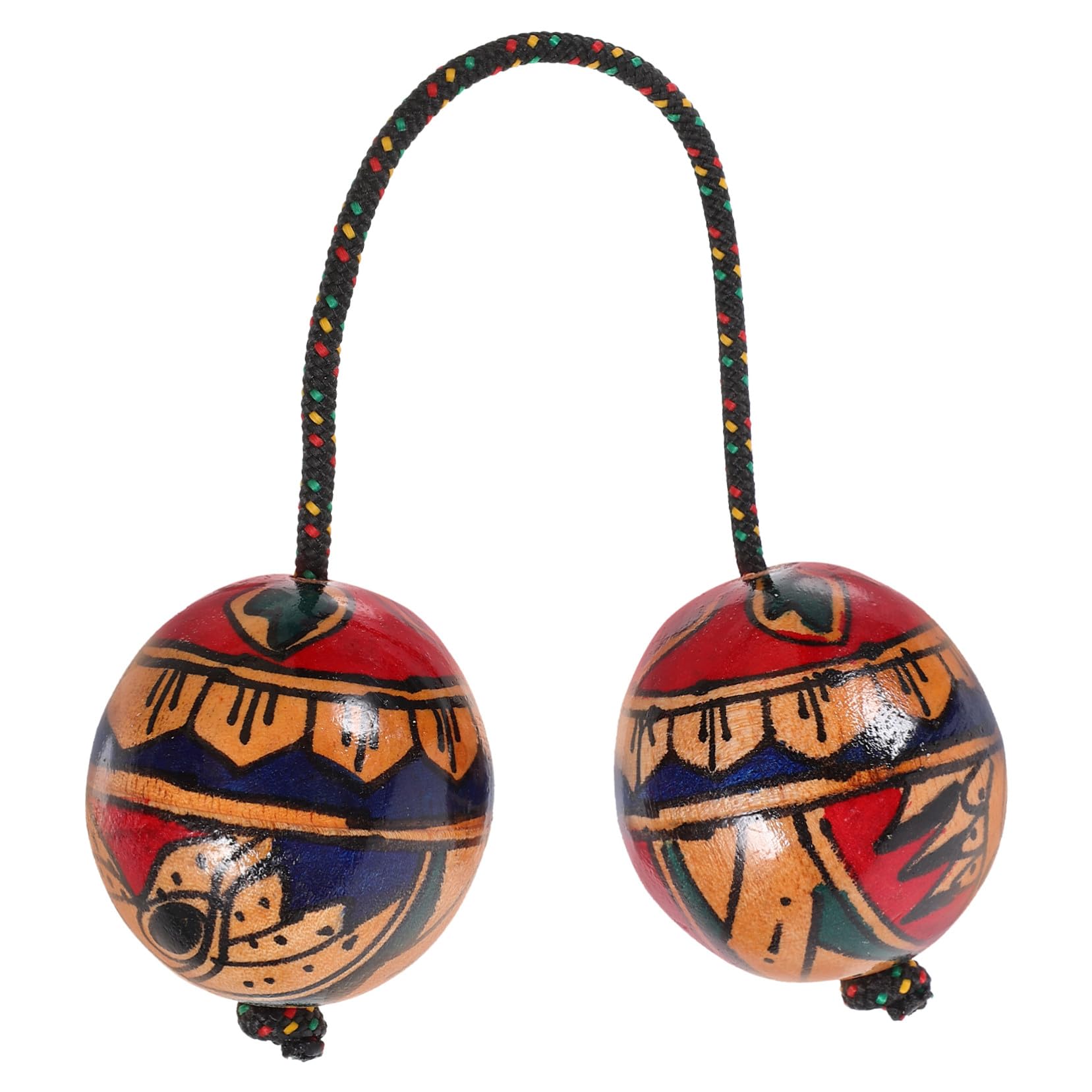 Hochet Musical Boule à Secouer en Bois, Maracas Adulte, Balle de Sable Rythmique Peinte la Main, Motif Unique pour Fête et Intérieur Style Aléatoire | Motifs Uniques, Surface Lisse, Usage Intérieur et Extérieur, pour Passionnés de Musique Danse Style Aléa