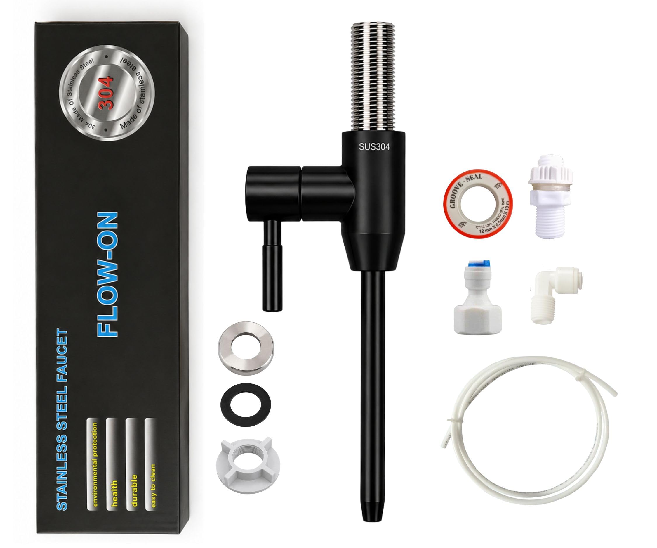 Premium Black SS 304 RO Tap Extender | Leakproof Water Purifier Tap Extension (with 1/4 Inch Fitting Connector)-image-10