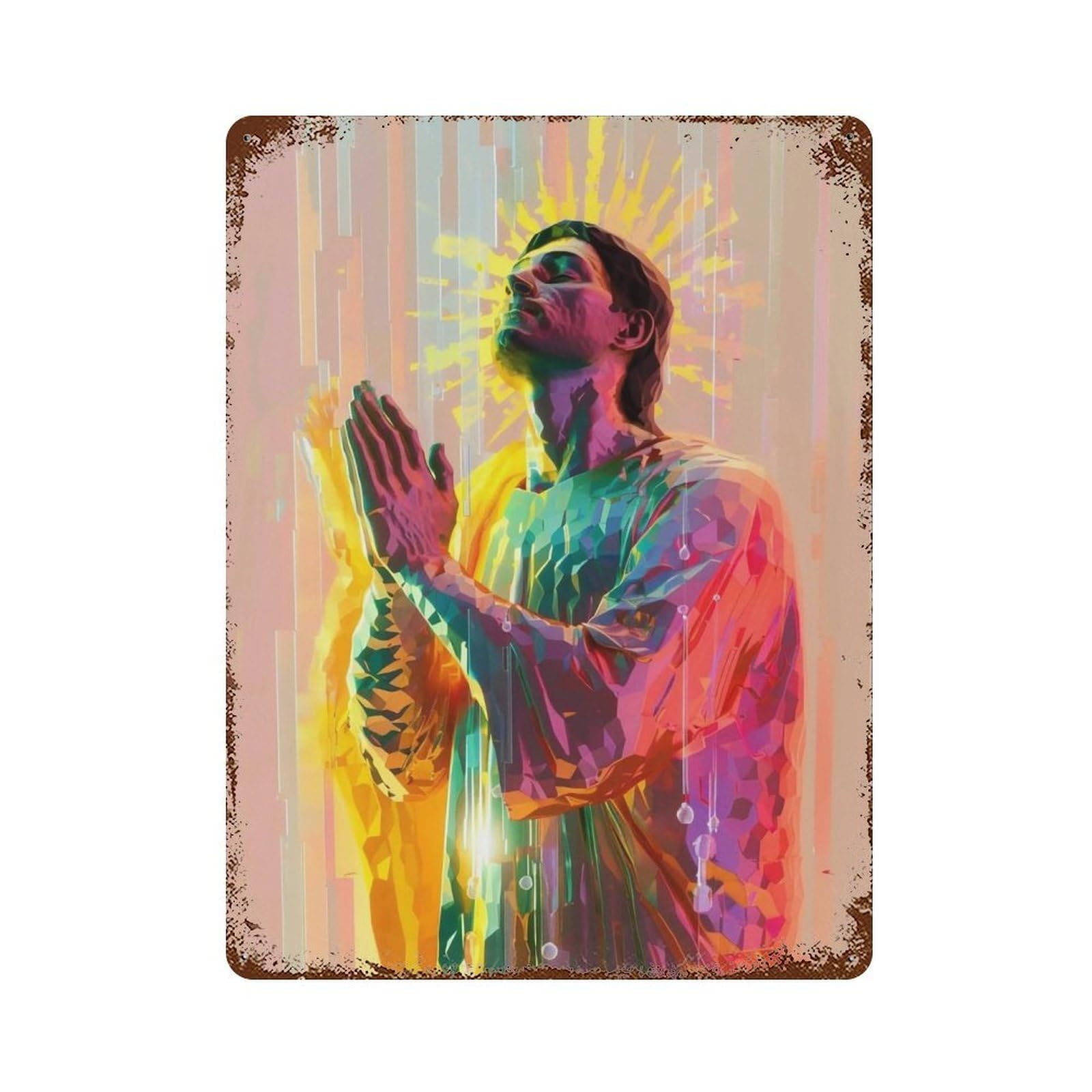 MGHTGRWE Christ’s Holy Halo 04 Poster Wall Art Iron Vintage Metal Tin Sign Modern Home Cofffee Club Art Bar Shop Decor 40x30cm