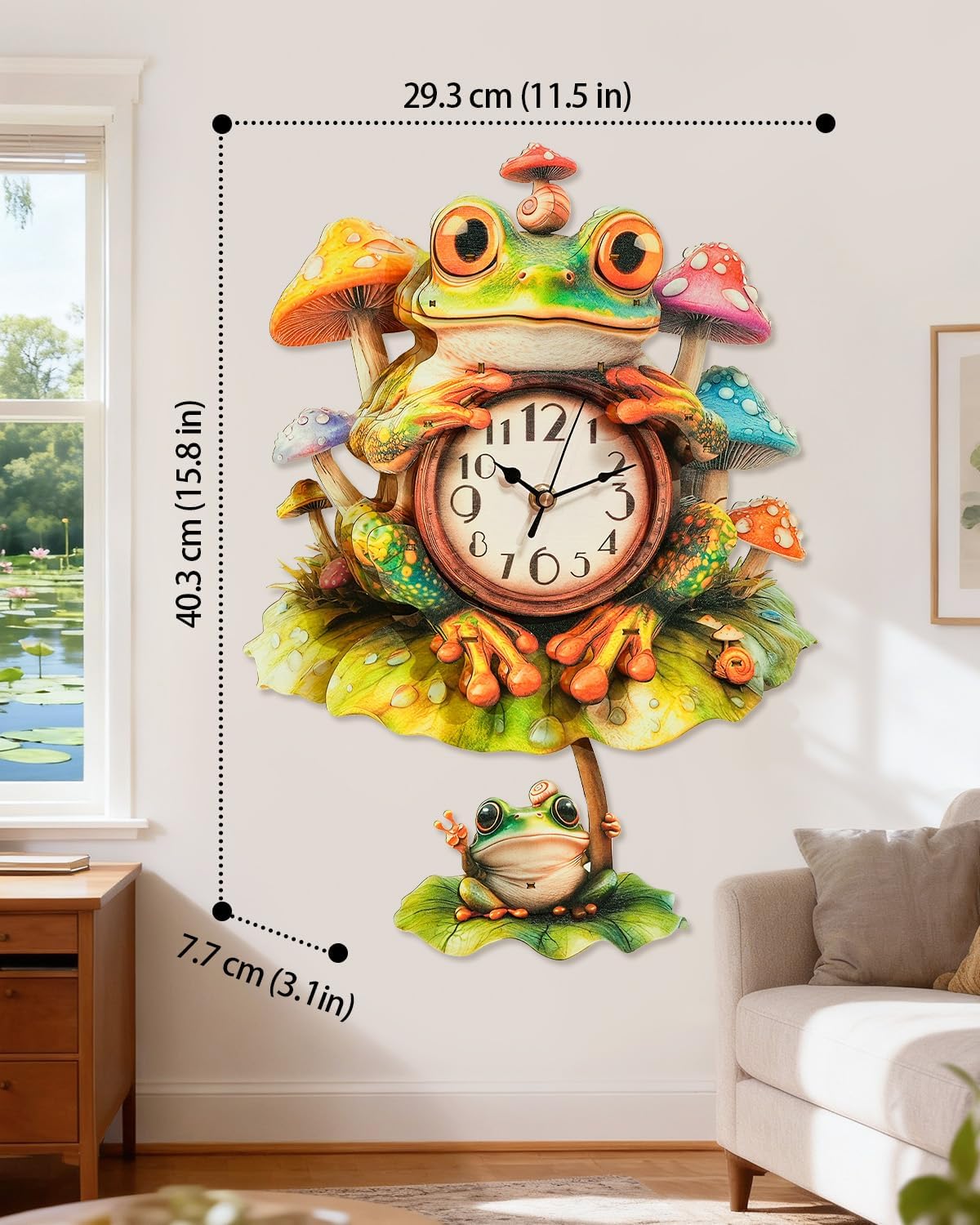 3D Wooden Puzzles for Adults, Frog Clock with Pendulum Model Kit, 3D Puzzles for Adults Room Home Decor DIY Wall Clock Kit, Holiday Birthday Christmas Day Gifts for Men Women Teens