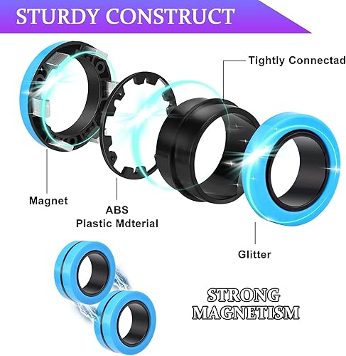 Vista 71 de Cevioce Paquete de 15 anillos magnéticos Fidget Toys Finger Spinner Pack