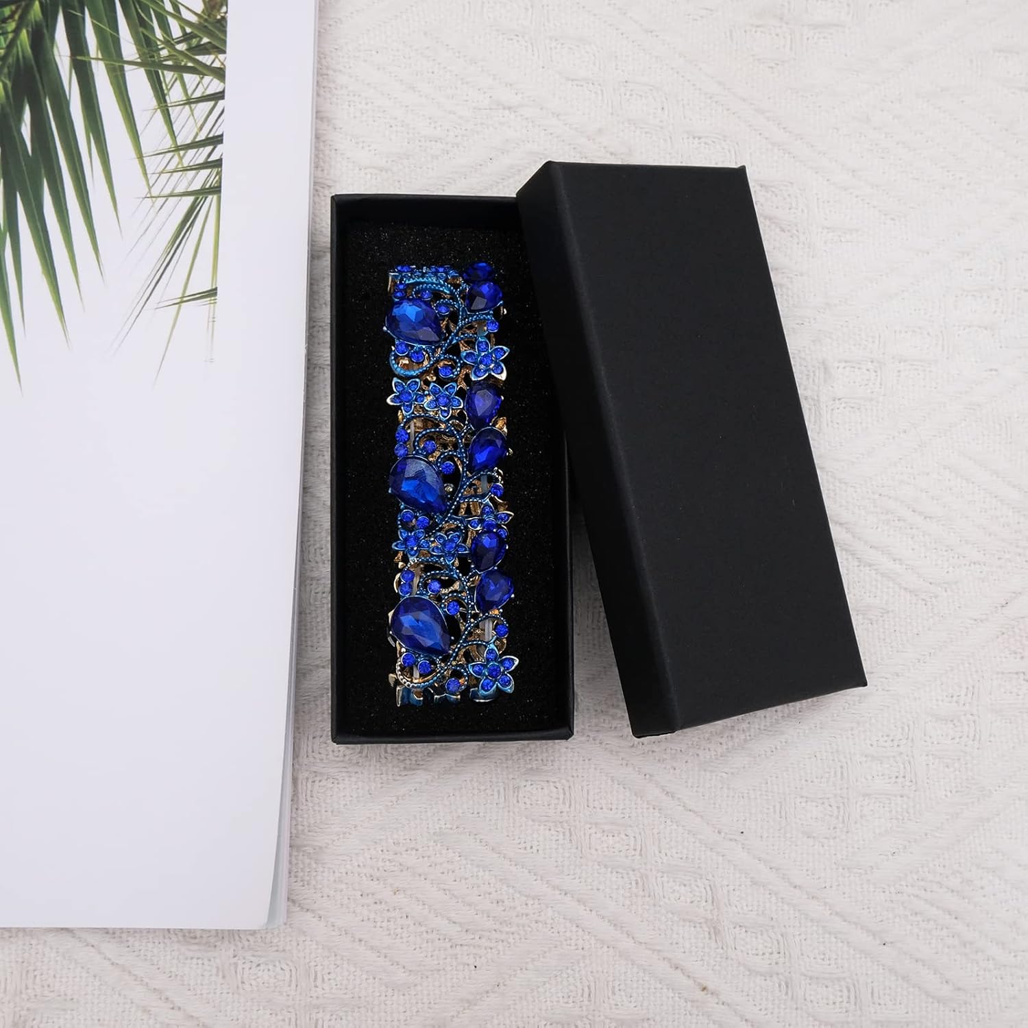 CSY Elegant Stretch Bangles Art Deco Statement Cuff Bangle Elastic Wide Bracelet Wedding Party Prom Jewelry for Women - Image 6