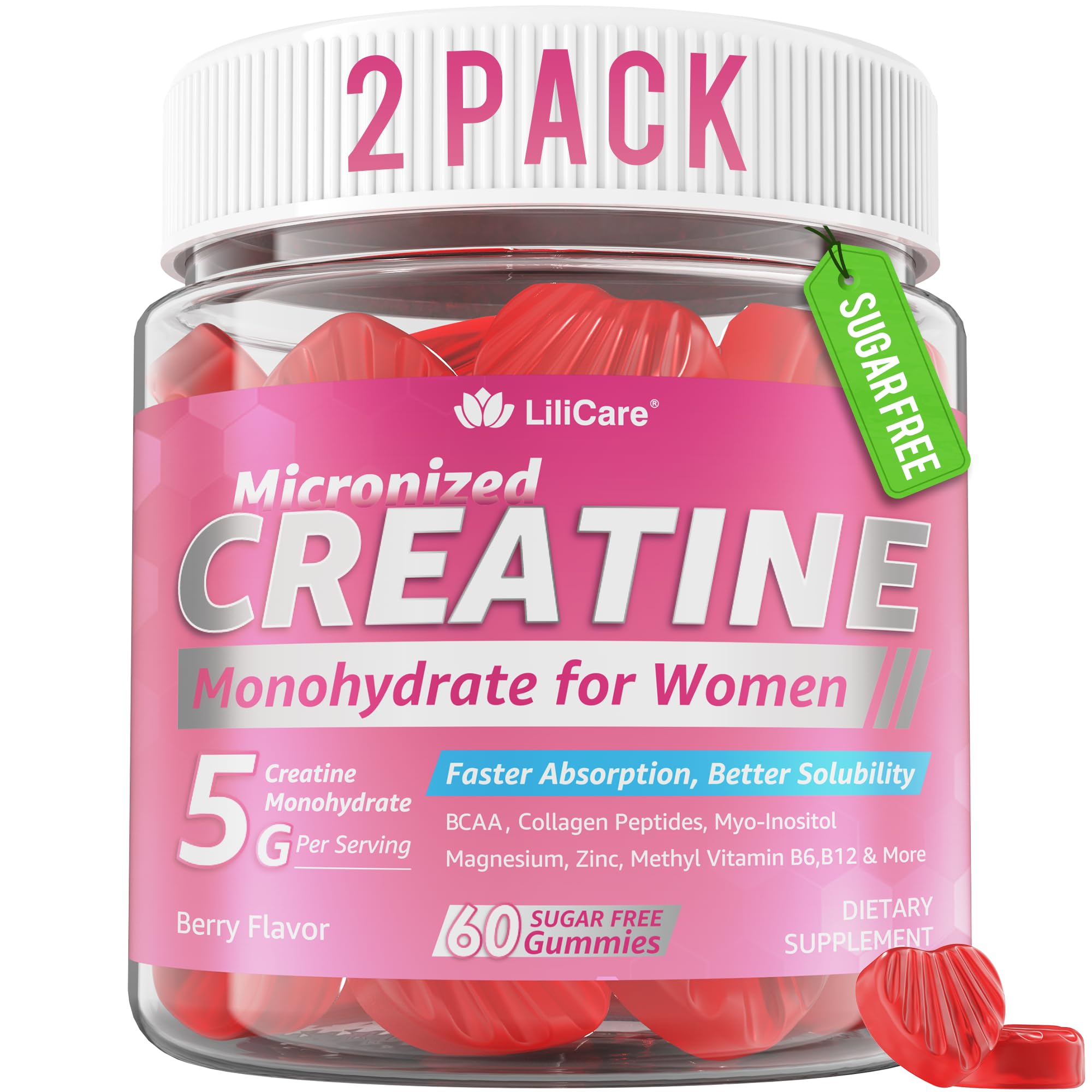 Creatine Monohydrate Gummies for Women Support Overall Wellness, 120 Cts