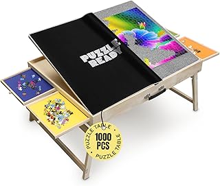 Comprar Tabla de Rompecabezas portátil y Mesa de Almacenamiento Ideal para Rompecabezas (1000 Piezas (Mesa con Patas))
