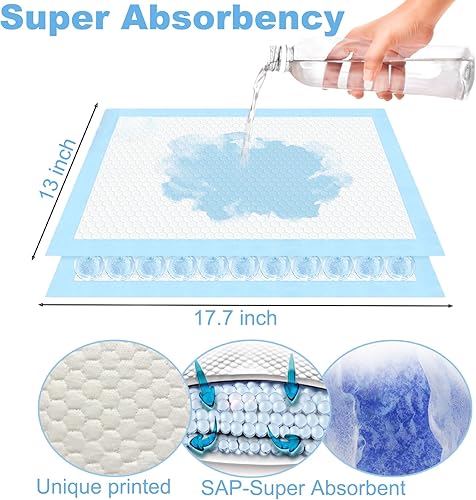 Miniatura 3 de HEOIZI 50 almohadillas desechables de arena para gatos de 17.7 x 13 pulgadas, para cajas de arena para gatos, ayuno absorbente, 6 capas a prueba de