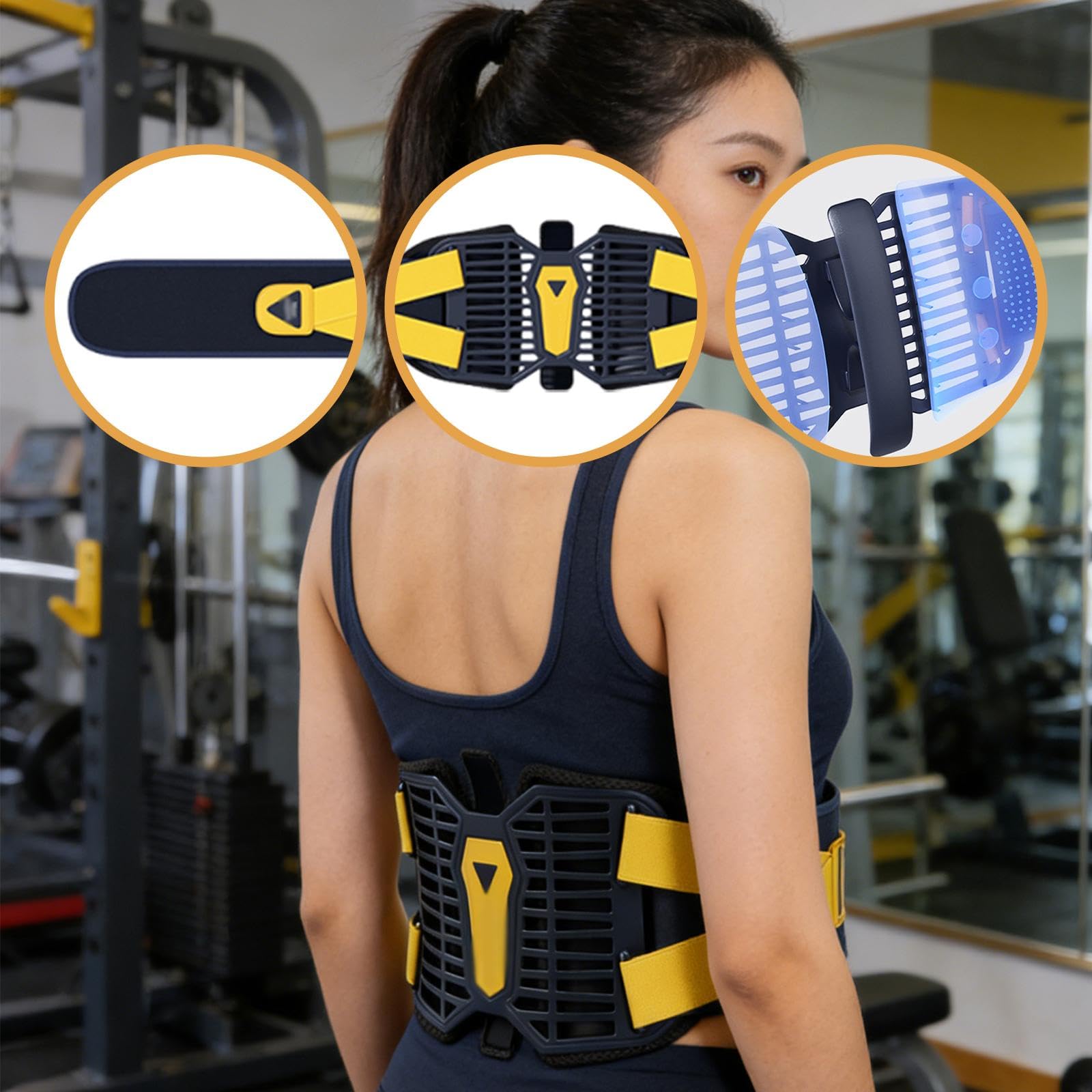 Qianly Faja Lumbar para Levantamiento de Objetos Pesados, Soporte para Todas Las Posiciones, Cinturón de Soporte Lumbar