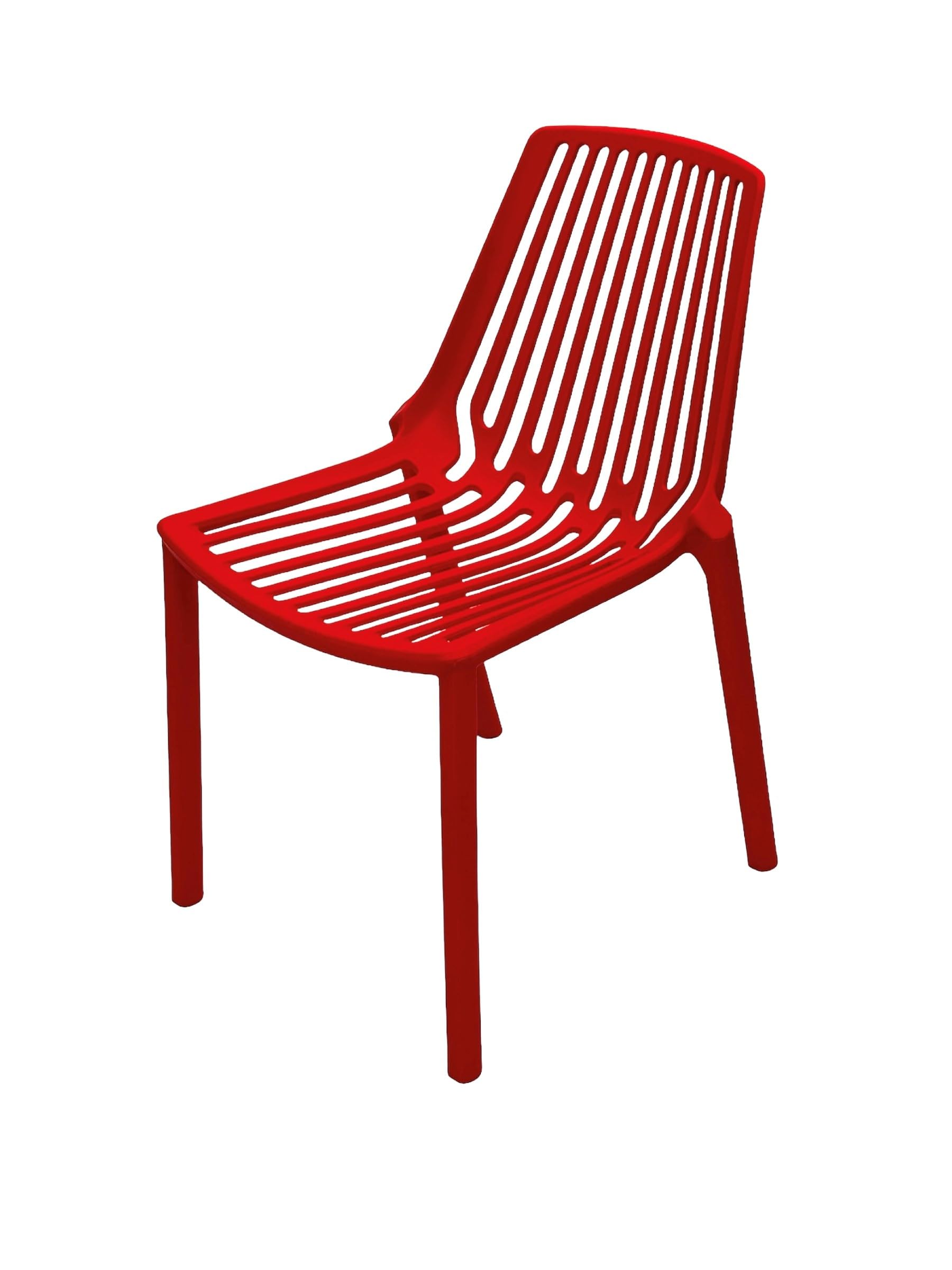 BE Furniture Red Plastic Stacking Chairs, Red Garden Patio Chairs,