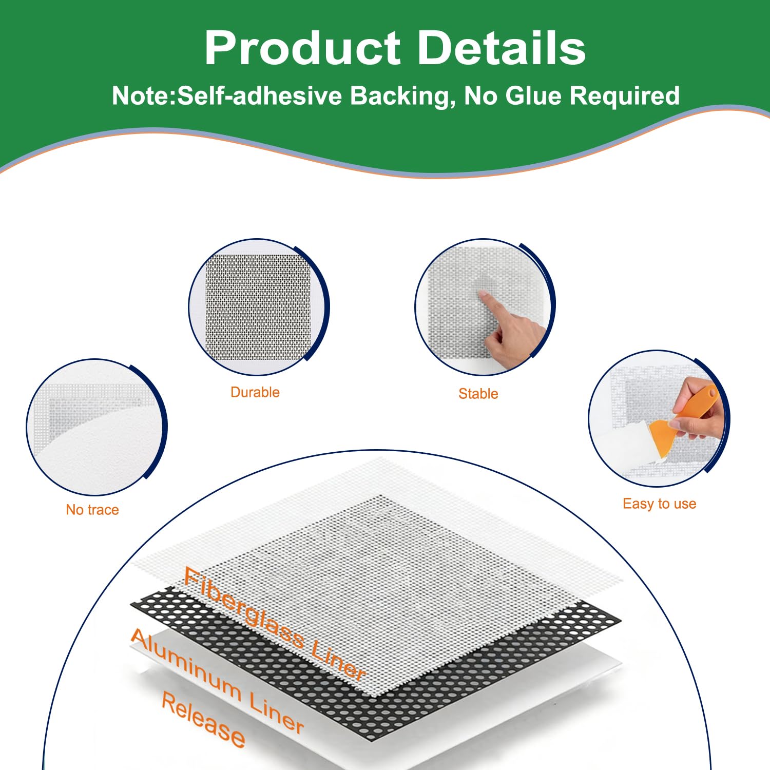  17 Pack Dry Wall Patch Walls,2/4/6/8 Drywall Patch Repair Kit | Self-Adhesive Wall Hole Repair Patch Kit With Fiber Mesh, Putty Knives And Sandpaper For Plasterboard, Ceiling, Wall Damage thumbnail