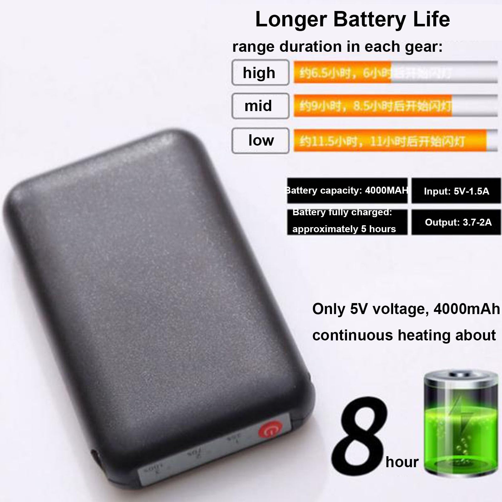 Calze Riscaldate a Batteria per Uomo e Donna, 2×4000mAh Calze Termiche Ricaricabili, 3 Livelli di Calore, Calzini Termici Lavabili, per Campeggio Caccia Pesca Ciclismo