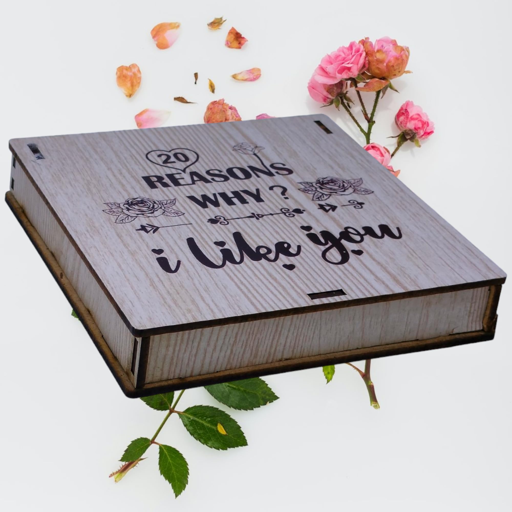 wooden massage box Gift For Anniversary Birthday And Loveable Person (I LOVE YOU) (Square)