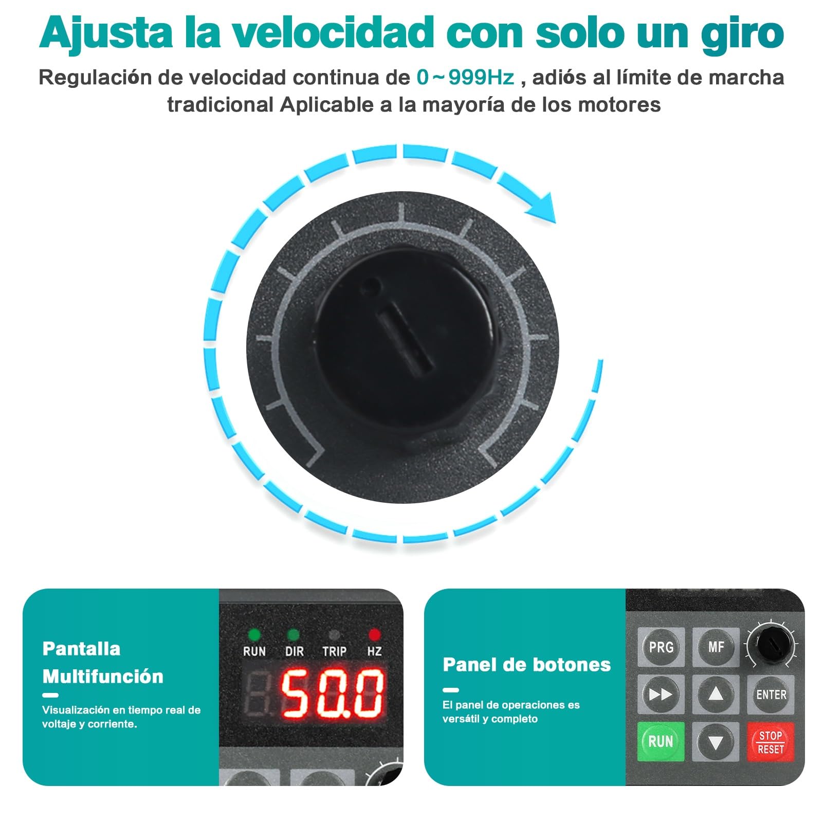 DEWIN Variador de Frecuencia,0.75kW 220V Entrada Monofásica Salida Trifásica Variador de Frecuencia Monofasico Regulador de Velocidad Motor 220V Controlador de Velocidad VFD