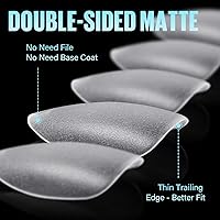 Vista 4 de TOMICCA 450 puntas de uñas de almendra de punta corta, uñas de gel suave, 15 tamaños de uñas postizas cortas de almendra prepulidas, cobertura