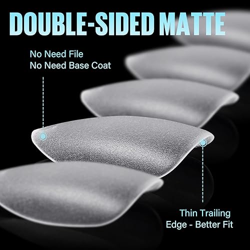 Miniatura 4 de TOMICCA 450 puntas de uñas de almendra de punta corta, uñas de gel suave, 15 tamaños de uñas postizas cortas de almendra prepulidas, cobertura