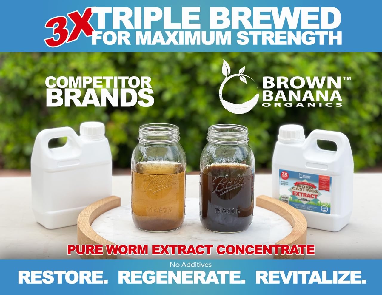 Organic Worm Castings Extract - Natural Liquid Plant Food for Stronger Roots, Bigger Blooms and Healthier Soil; Liquid Worm Tea Concentrate - 1 Gallon