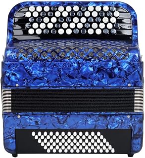 37 teclas 72 teclas de bajo Estilo profesional de mano Bayan, cuerpo de xilófono sólido, dos colores rojo y azul, fuelle de cuero, patrón de pintura de piano de superficie, adecuado for principiantes